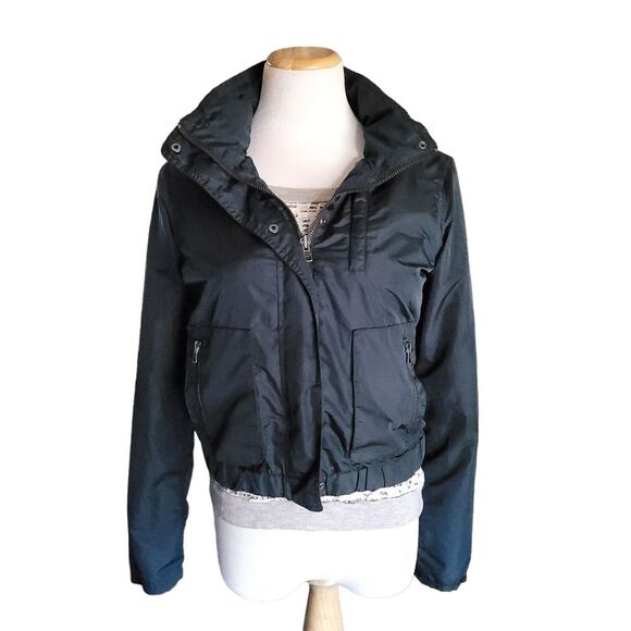 Athleta Military Bomber Windbreaker Hooded Blue Jacket Size X Small - Picture 2 of 16